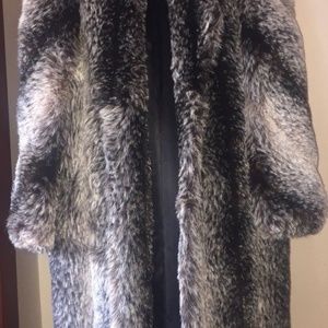 OLYMPIA FULL LENGTH FAUX FUR COAT SZ 10